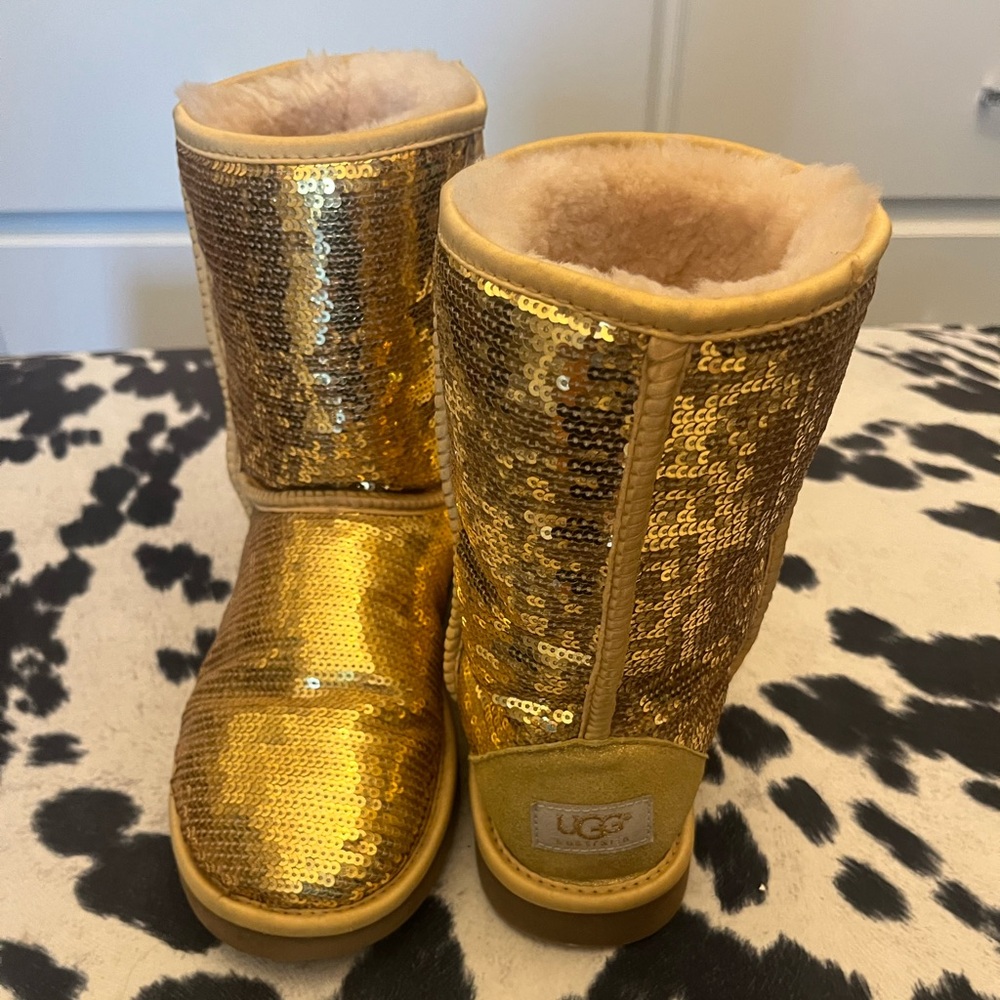 UGG Sparkling Gold Sequin Boots